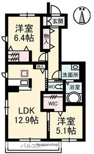 プロヌーブ福島【1階】の間取り