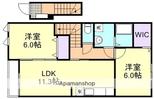 エバーグリーン鶴新田Ⅱ【2階】の間取り