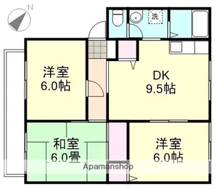 岡山県倉敷市中島【アパート】の間取り