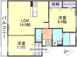 カリス【3階】の間取り