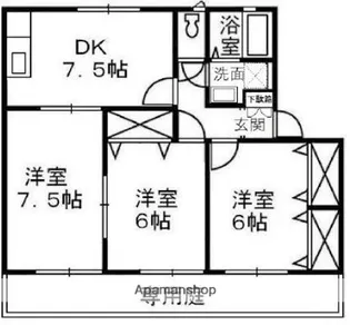 アエル乙島B棟【1階】の間取り