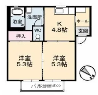 ヒルズYK【2階】の間取り