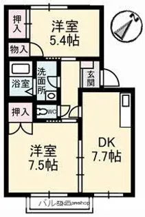 カーサ・ビアンカ【1階】の間取り