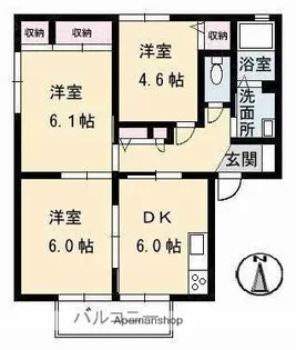 ディアスいわぐろ【2階】の間取り