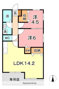 テラス ハマ B【1階】の間取り
