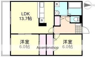 フォブールQUA A棟【1階】の間取り
