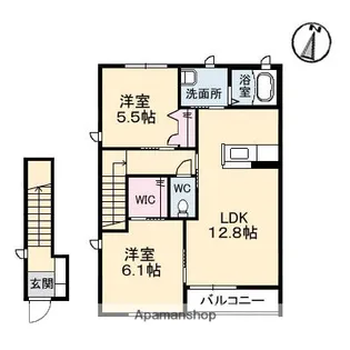 エクリール B棟【2階】の間取り