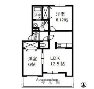 ルボア平喜A【1階】の間取り