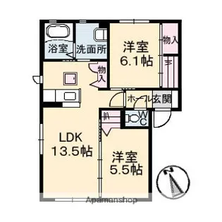 ソレアード A棟【1階】の間取り