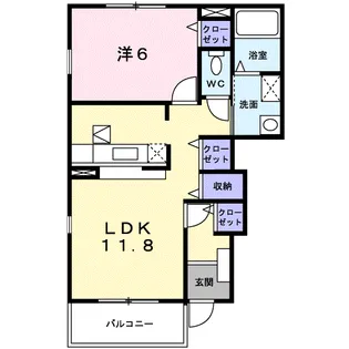 サニーローレル【1階】の間取り