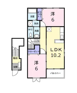 メゾン ソレイユA棟【2階】の間取り
