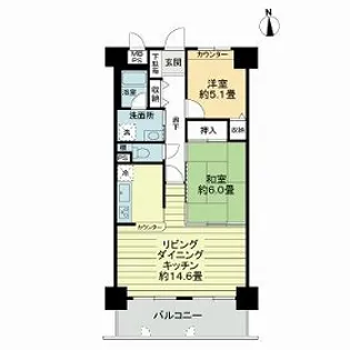 ライオンズマンション岡山南【0206号室】の間取り