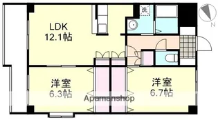 ブランミュール倉敷東町【7階】の間取り