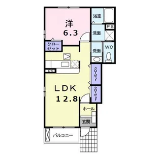 ガーデンハウスB【1階】の間取り