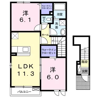 エル フトゥーロ A【2階】の間取り