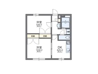 レオパレスOZ−3【1階】の間取り