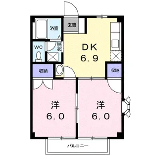 ピースファルA【2階】の間取り
