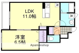 ウッディバード平野【1階】の間取り