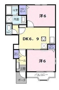 ガーデン彦崎【1階】の間取り