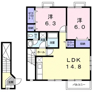 サンガーデンA【2階】の間取り