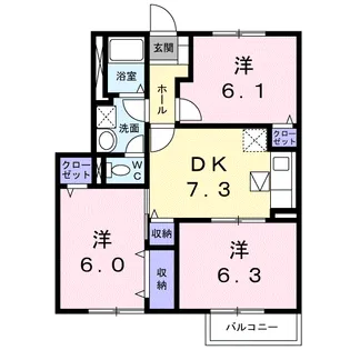 メゾンメールB【101号室】の間取り