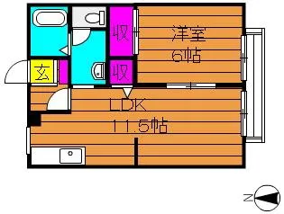 ビィアーレ金光 A【202号室号室】の間取り