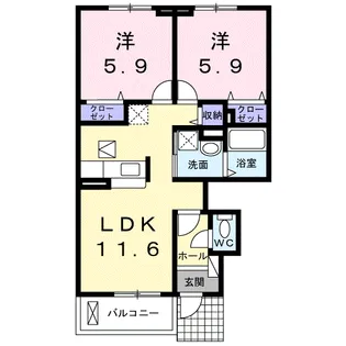 パレットB【1階】の間取り
