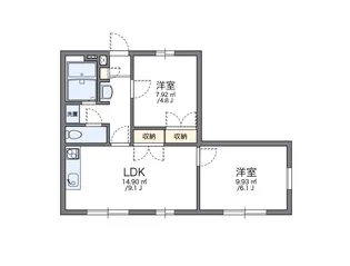 レオパレスOZー2【1階】の間取り