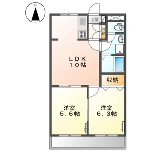 アメニティーハイツ2【1階】の間取り