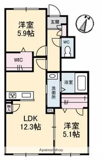 パ・ザ・パ B棟【1階】の間取り