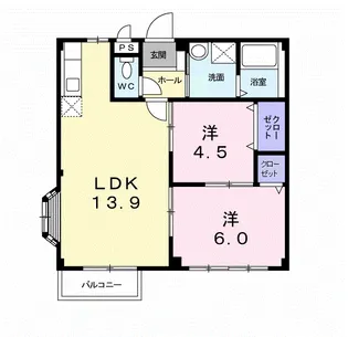 エルディムおさきB【2階】の間取り