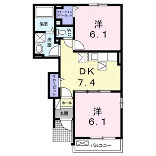 ヴィラ・フォレストB【1階】の間取り