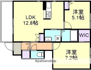 ル・クールA【1階】の間取り