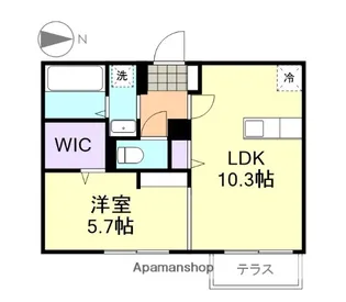 オアゾ北畝【1階】の間取り