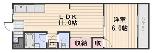 ラ・ピーヌ福島【2階】の間取り