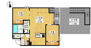 GRANDTIC GLORYⅡ(グランティックグローリーツー)【201号室号室】の間取り