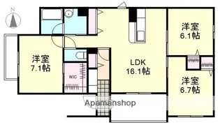 ボヌールソワ【2階】の間取り