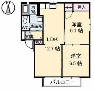 フォーレス高松 A棟【2階】の間取り