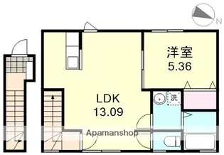 鴨方駅前シックスイン【2階】の間取り