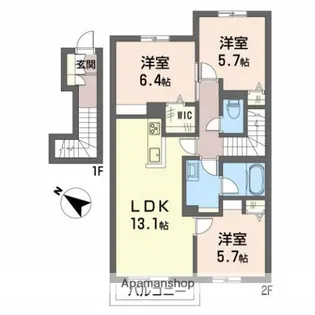 シャーメゾンクレーネ【2階】の間取り