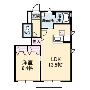パルク・ギオーネ 六番館【1階】の間取り