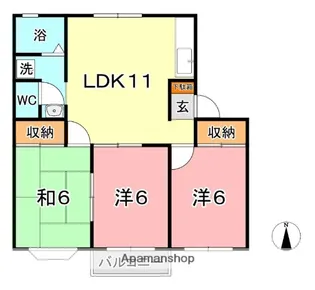 アパートメント明石 B【2階】の間取り