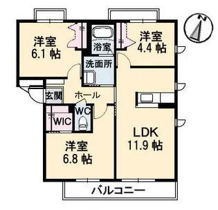 クローバー21 A棟【1階】の間取り