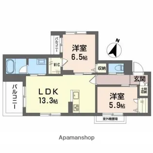 ベレオガーデン【3階】の間取り