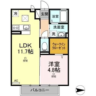 クレイドル浜町【1階】の間取り