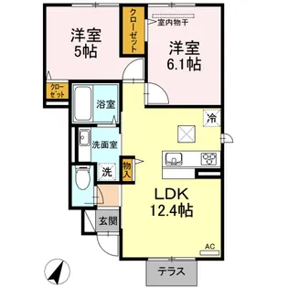 2LDKの間取り画像