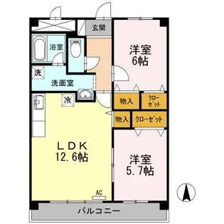 Kーcity葦高【6階】の間取り