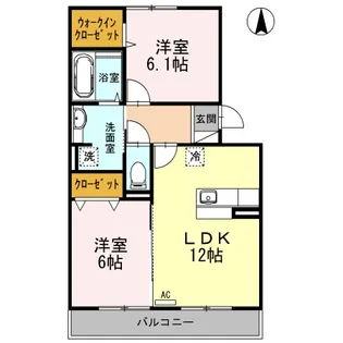サンヴィオレ C棟【2階】の間取り