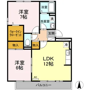 セジュール今B棟 B棟【3階】の間取り