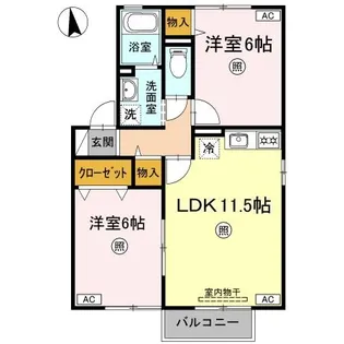 セジュール八島【2階】の間取り